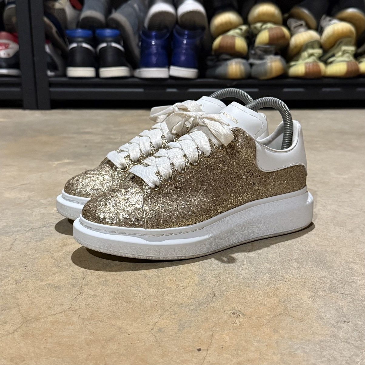 Alexander McQueen Alexander McQueen Oversized Sneaker Calico Gold Glitter US 6 Size US 6.5 / EU 39-40 - 2 Thumbnail