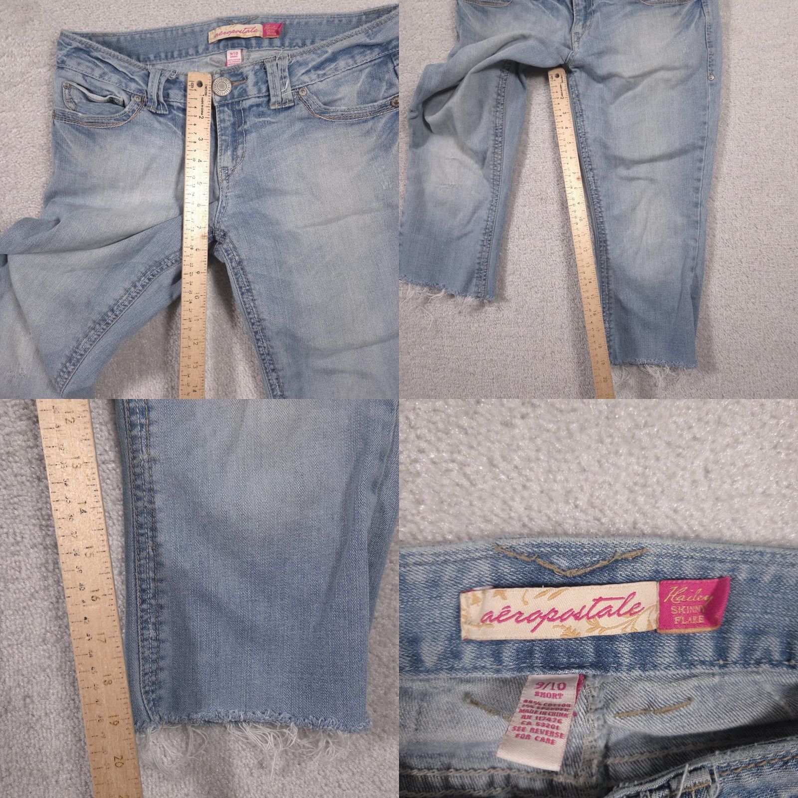 Aeropostale Aeropostale Jeans Womens Juniors 9/10 Short Crop Flare Skinny Kailey Stretch Denim Blue Size 30" / US 8 / IT 44 - 8 Thumbnail
