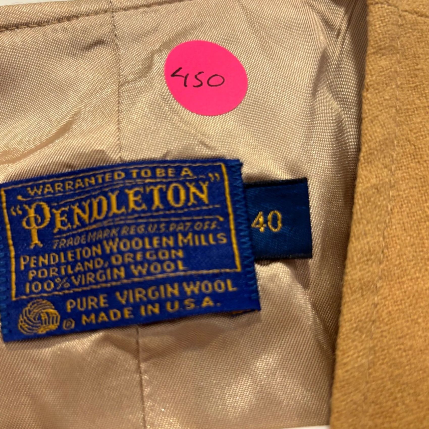 Pendleton VINTAGE Pendleton Vest Wool Tan Camel Front Button Made in USA Size M Adults Mens Wool Vest Size US M / EU 48-50 / 2 - 2 Thumbnail