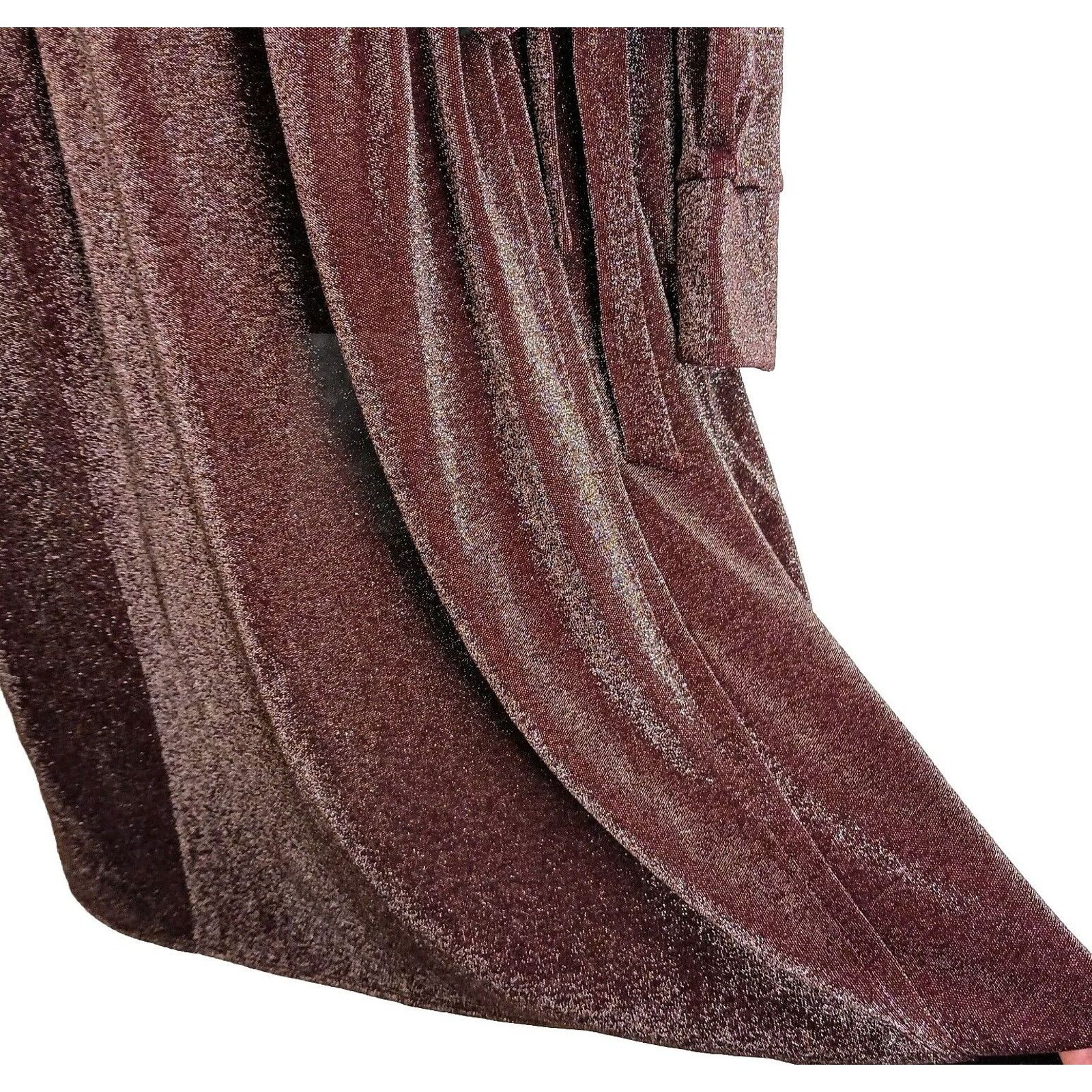 Other Lane Bryant Lurex Faux-Wrap Dress Plus 22 Cranberry Sparkle Size 3XL / US 20-22 - 12 Thumbnail