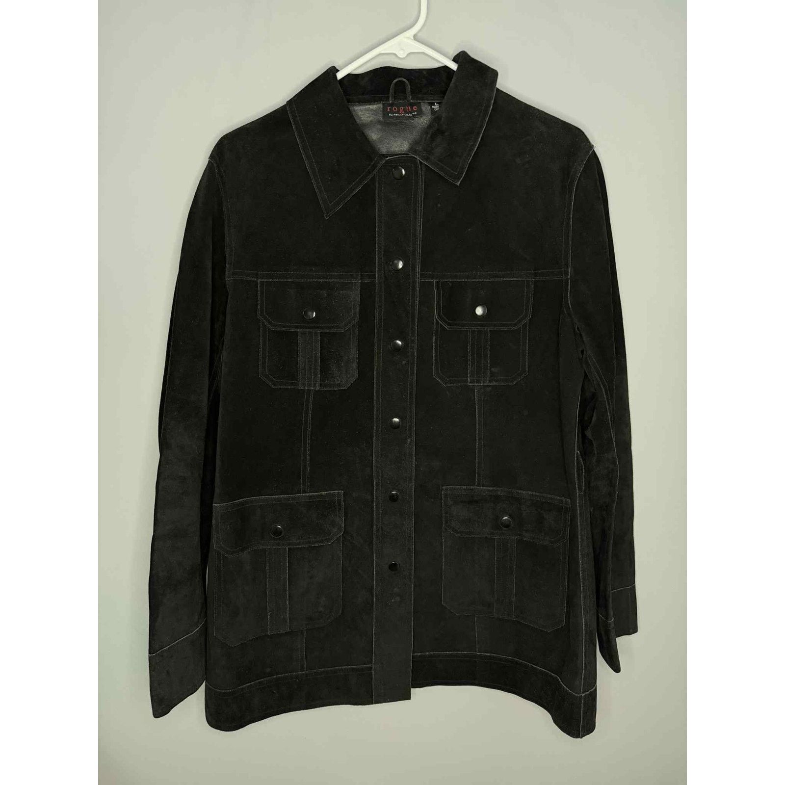 Other UK Rogue by Reilly Olives Suede Utility Shirt Jacket Black L Size L / US 10 / IT 46 - 2 Thumbnail
