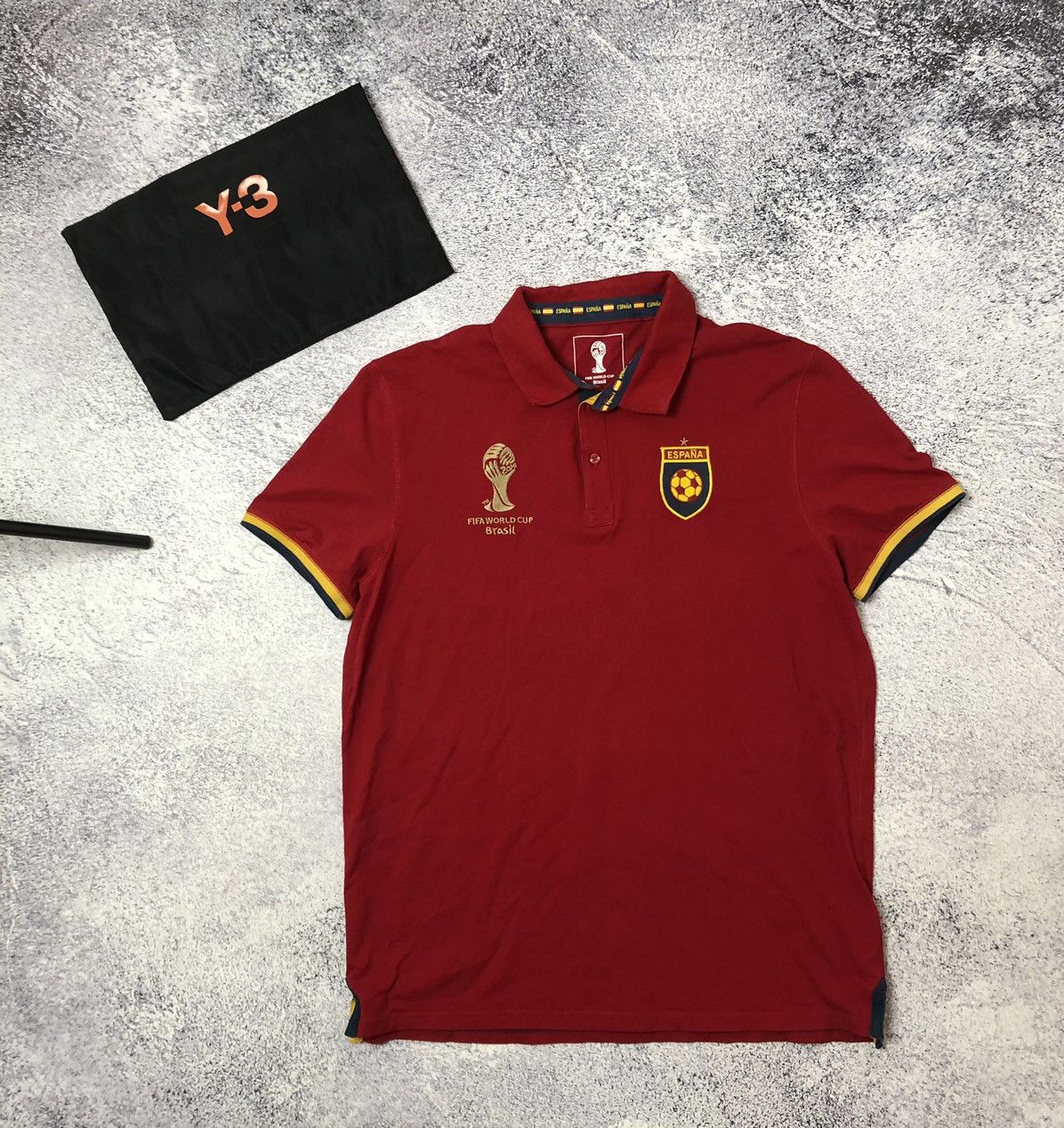 Vintage Vintage soccer jersey Polo Espana FIFA World Cup Brazil y2k Size US XXL / EU 58 / 5 - 1 Thumbnail