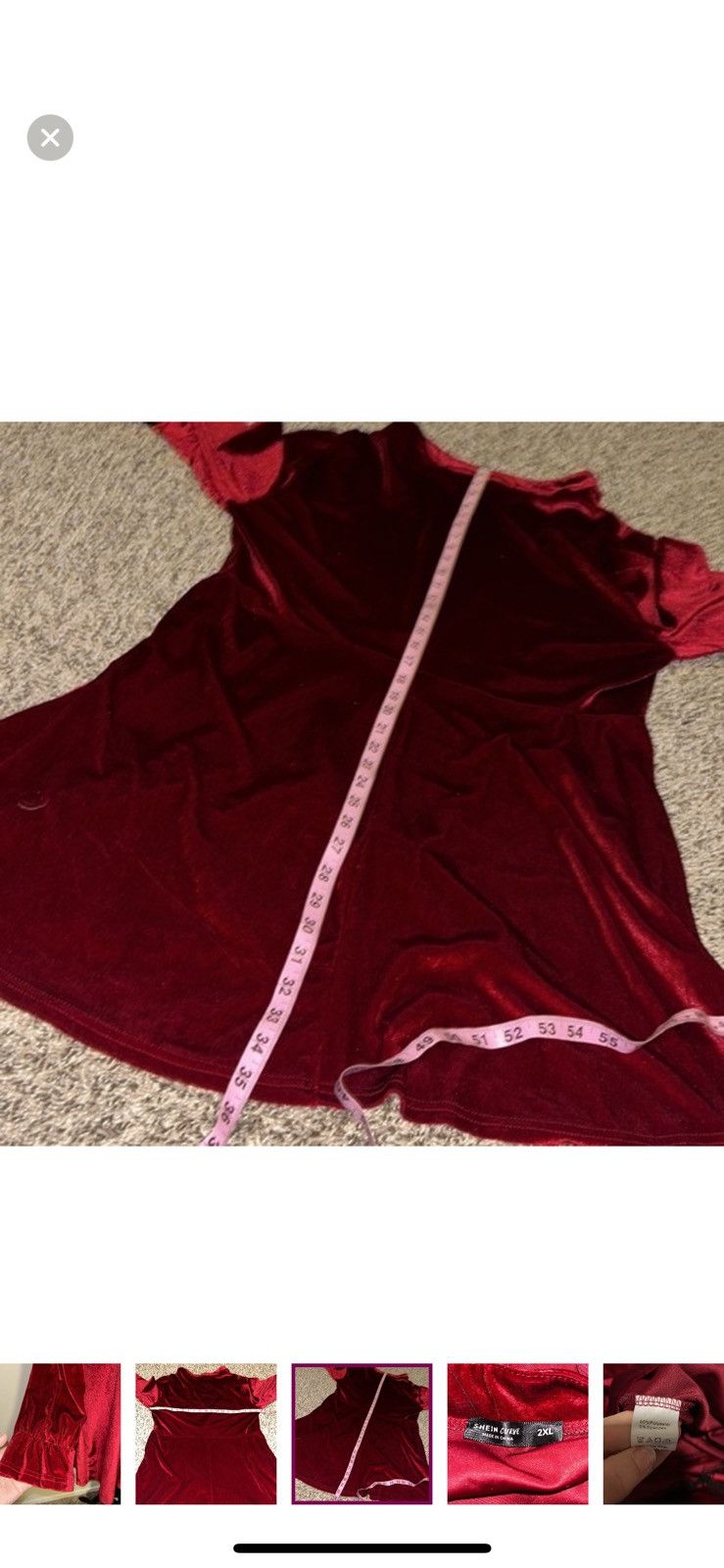 Shein Shein 2XL maroon velvet long sleeved dress Size XXL / US 16-18 / IT 52-54 - 6 Thumbnail