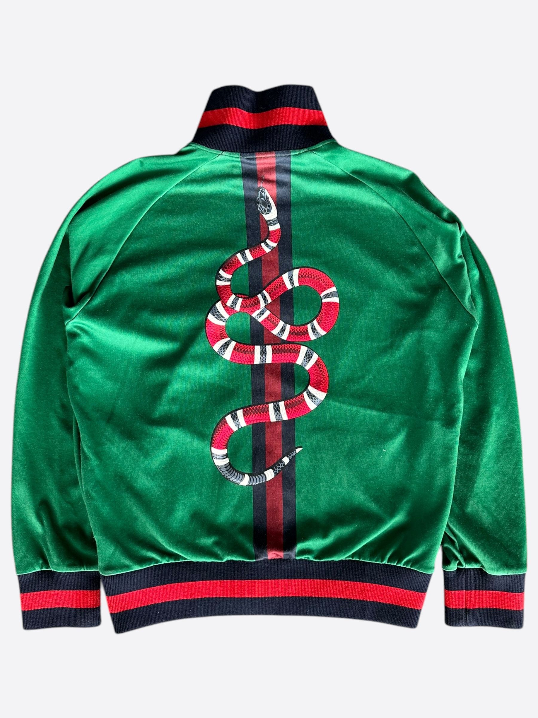 Gucci Gucci Green Snake Striped Track Jacket Size US XL / EU 56 / 4 - 2 Thumbnail