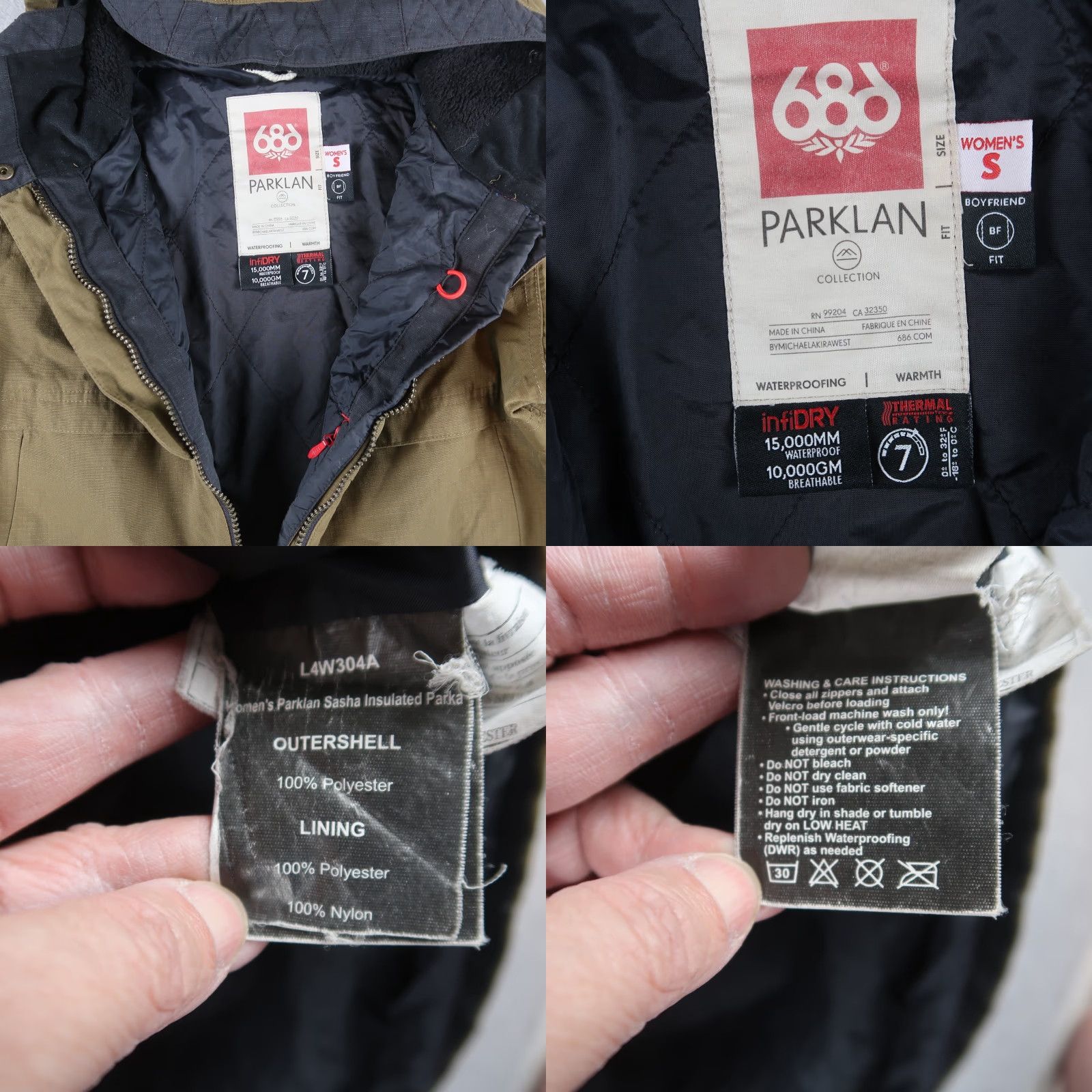 686 Womens 686 Parklan Infidry 15,000mm Parka Jacket S Olive Green Insulated Zip Long Sleeve Waterproof Winter 686 Parka Womens Jacket Size S Size S / US 4 / IT 40 - 9 Thumbnail