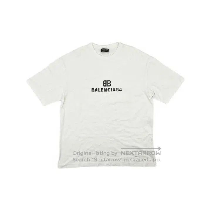 Balenciaga Balenciaga Logo Print White Short Sleeve T. Size US L / EU 52-54 / 3 - 2 Thumbnail