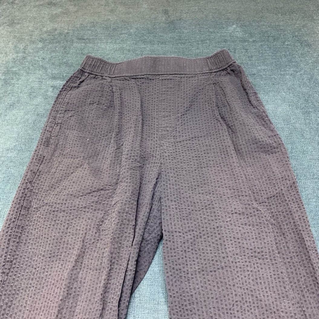 Uniqlo Uniqlo Lounge Pants Womens Small Purple Textured Cotton Straight Leg Streetwear Size 28" / US 6 / IT 42 - 4 Thumbnail
