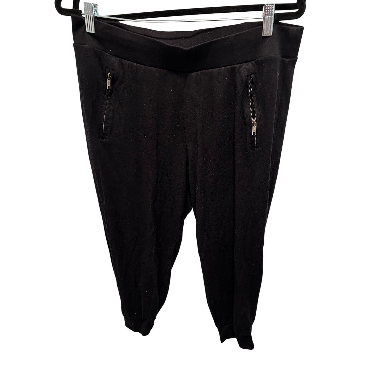 Torrid Torrid Black Jogger Pants Zip Pocket Women’s Size 1 Size 42" / US 20 - 2 Thumbnail