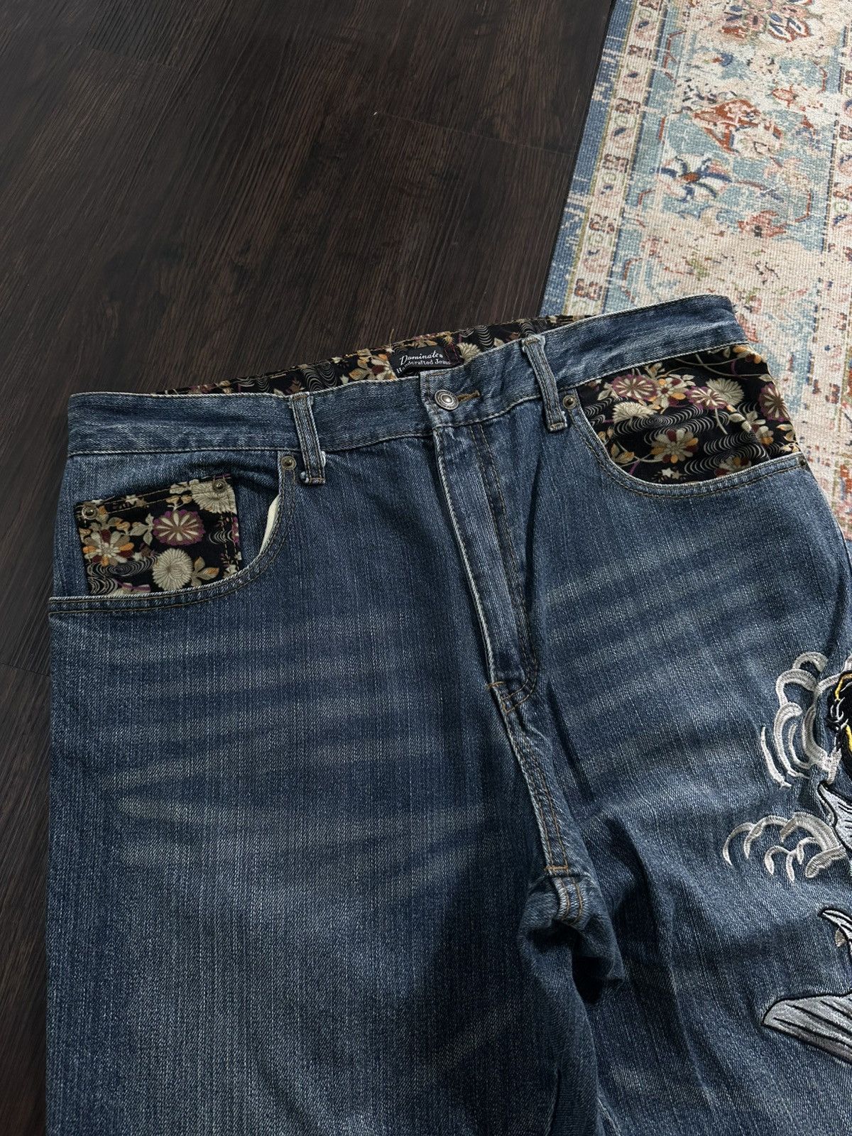 Karakuri Tamashii KARAKURI STYLE ‘ DOMINATE ‘ KOI EMBROIDERY JAPANESE DENIM Size US 30 / EU 46 - 5 Thumbnail