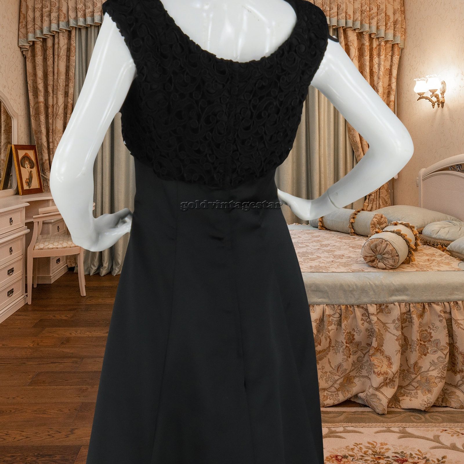 Other Elegant Vintage Black Embroidered Evening Gown Maxi Dress M Size M / US 6-8 / IT 42-44 - 10 Thumbnail