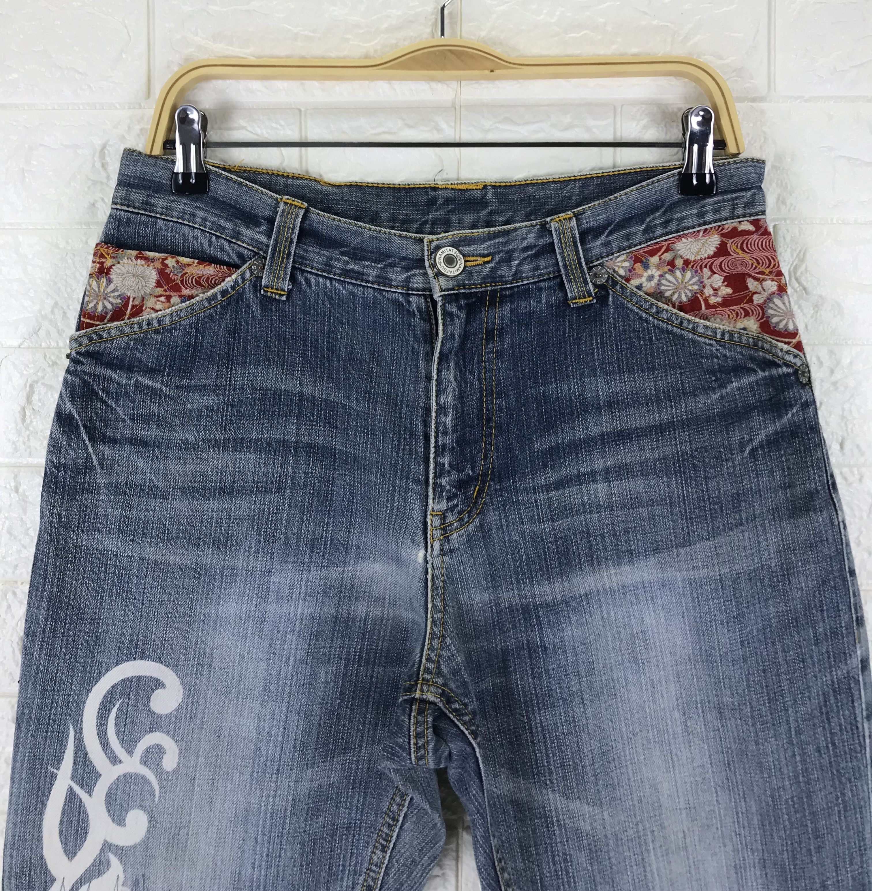 Japanese Brand Vintage Namitatsu Embroidered Sukajan Jeans Size US 31 - 6 Thumbnail