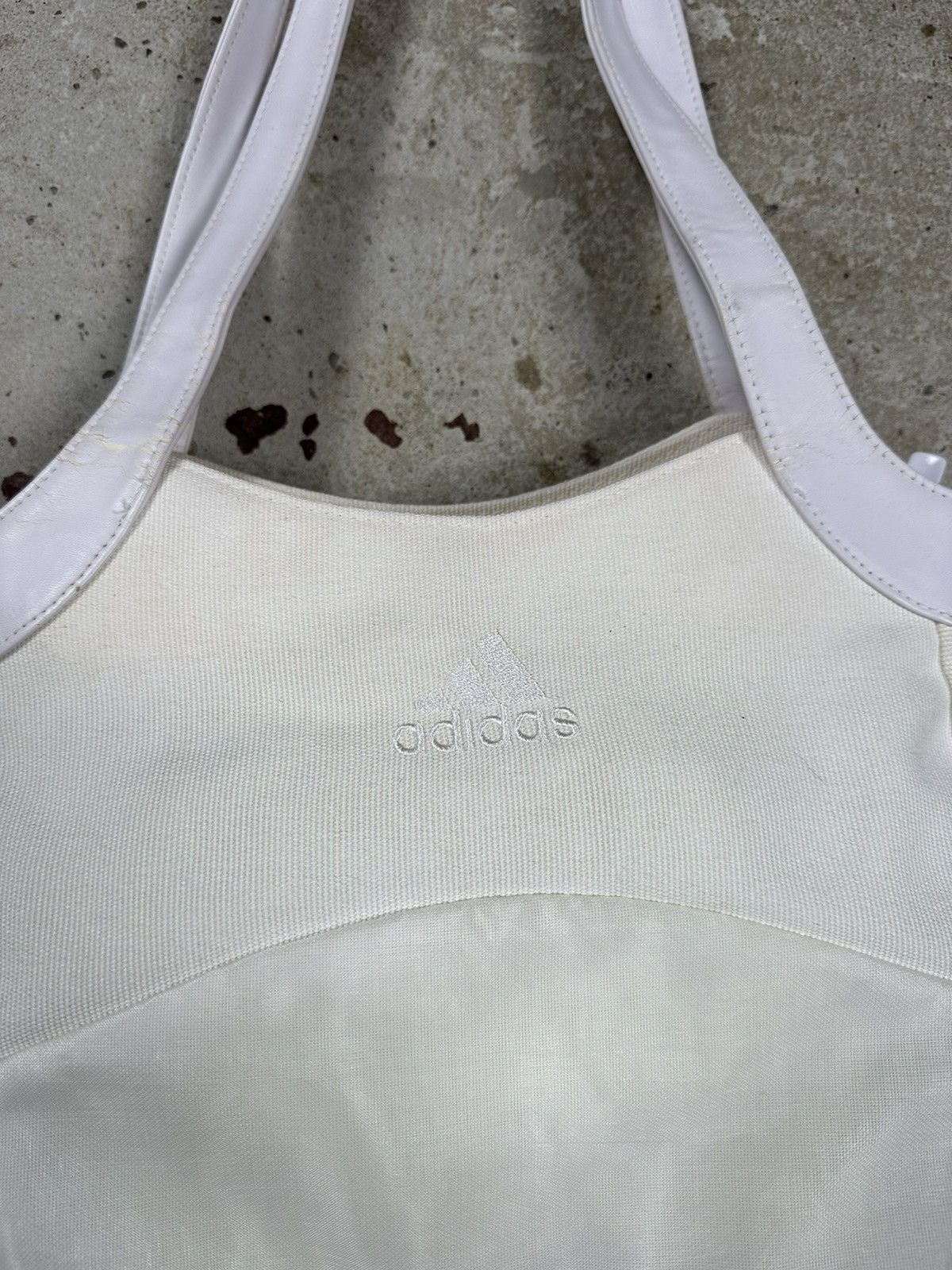 Adidas Vintage Y2K Adidas White Beige Shoulder Hand Bag 3 Stripes Size ONE SIZE - 5 Thumbnail