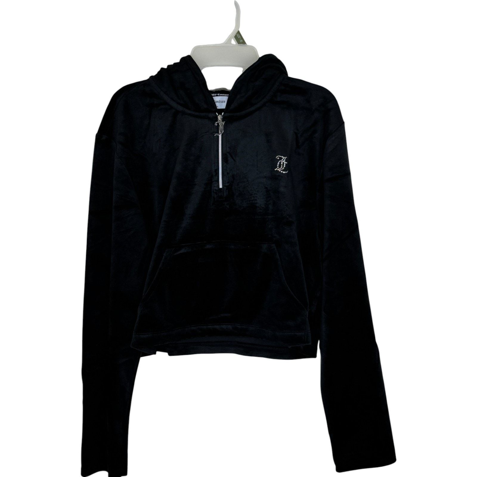 Juicy Couture Juicy Couture Luxe Velour Pullover Hoodie Black Large Size L / US 10 / IT 46 - 1 Thumbnail