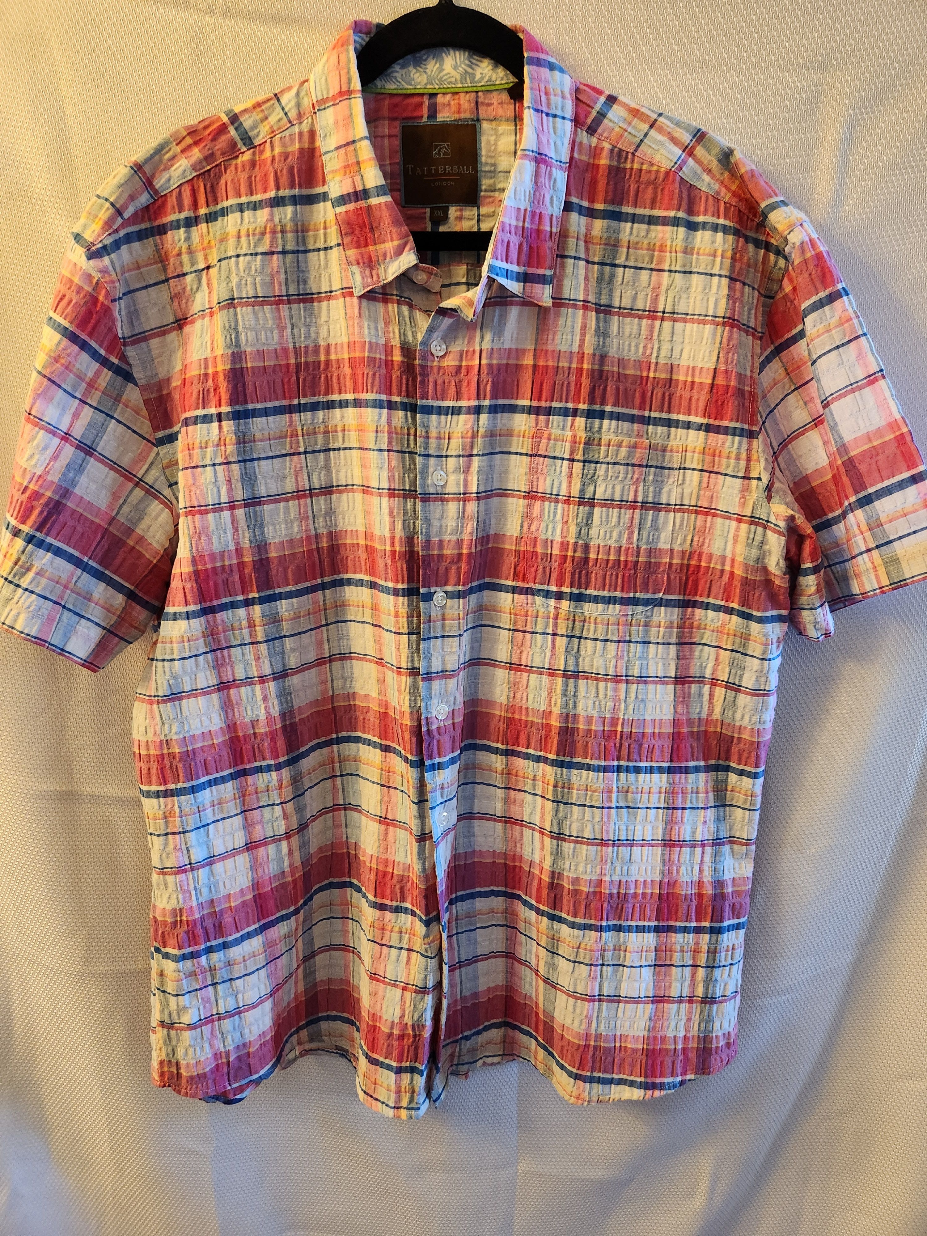 Other Men's Crinkled Short Sleeve Plaid Shirt Size US XXL / EU 58 / 5 - 1 Thumbnail