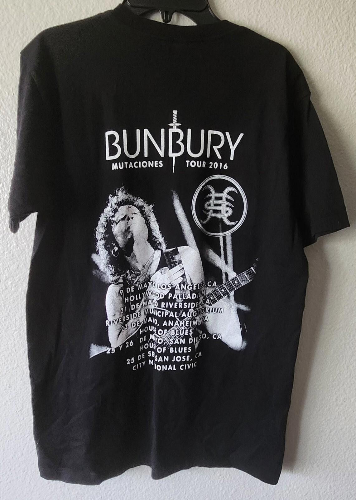 Delta Enrique Bunbury Shirt Black Red 2016 Tour MUTACIONES Rock Size US L / EU 52-54 / 3 - 3 Thumbnail