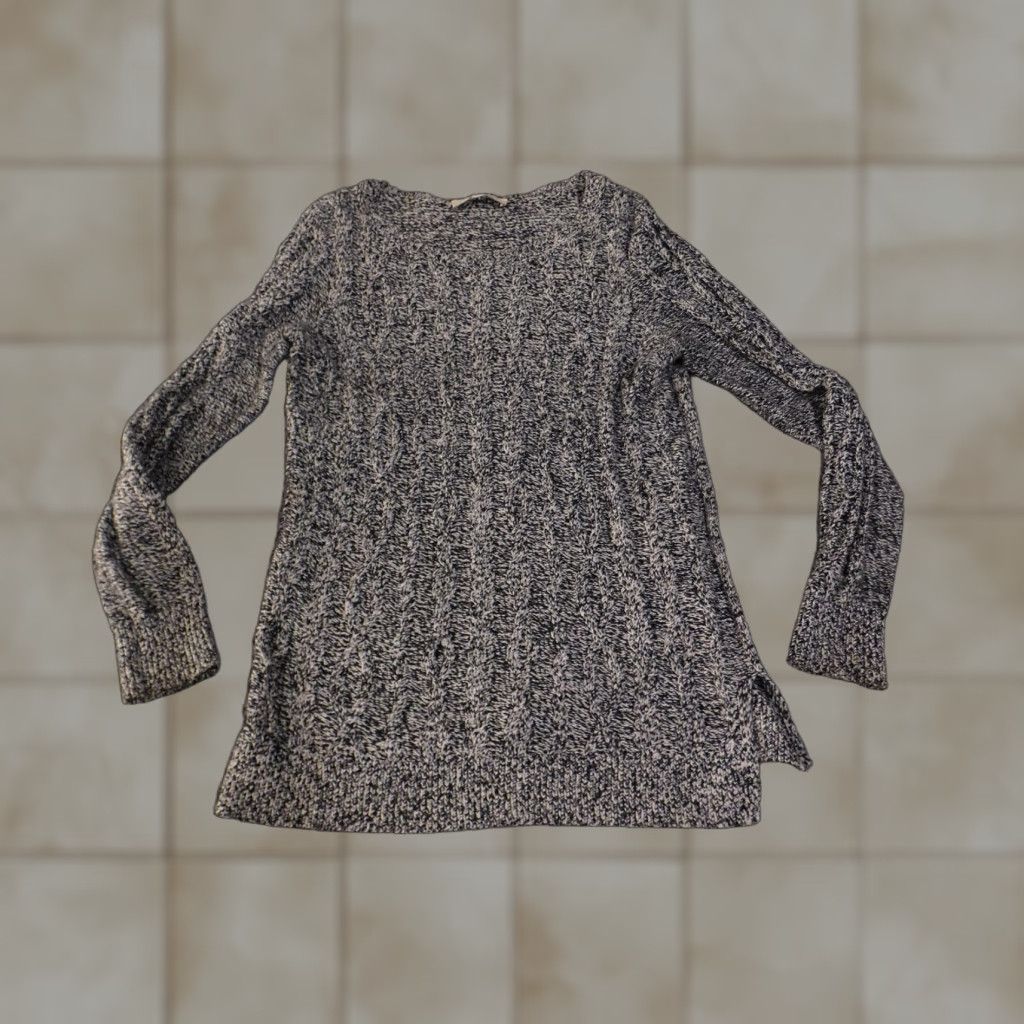 Loft LOFT Sweater Women's Small Gray Black Marled Cable Knit Long Sleeve Pullover Soft Shirt Womens Small Gray Black Marled Cable Knit Pullover Soft Size S / US 4 / IT 40 - 1 Thumbnail