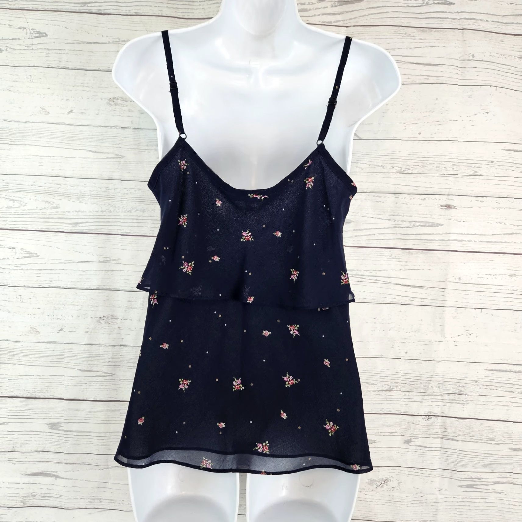 Vintage Cabi 795 Womens Cami Tank XS Blue Pink Floral Camisole Tank Top Sleeveless Pullover Summer Size XS / US 0-2 / IT 36-38 - 3 Thumbnail