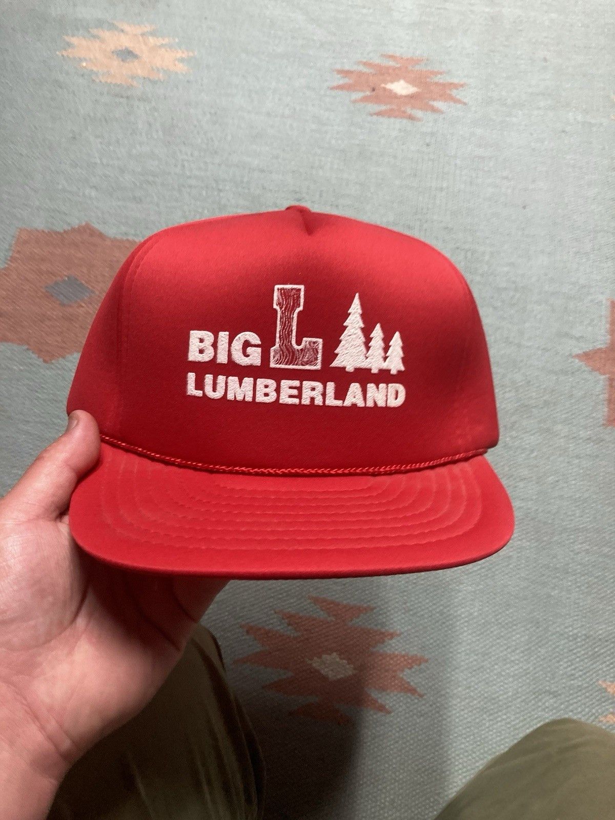 Vintage Vintage trucker hat Big L Lumberland Michigan crimson red Size ONE SIZE - 2 Thumbnail