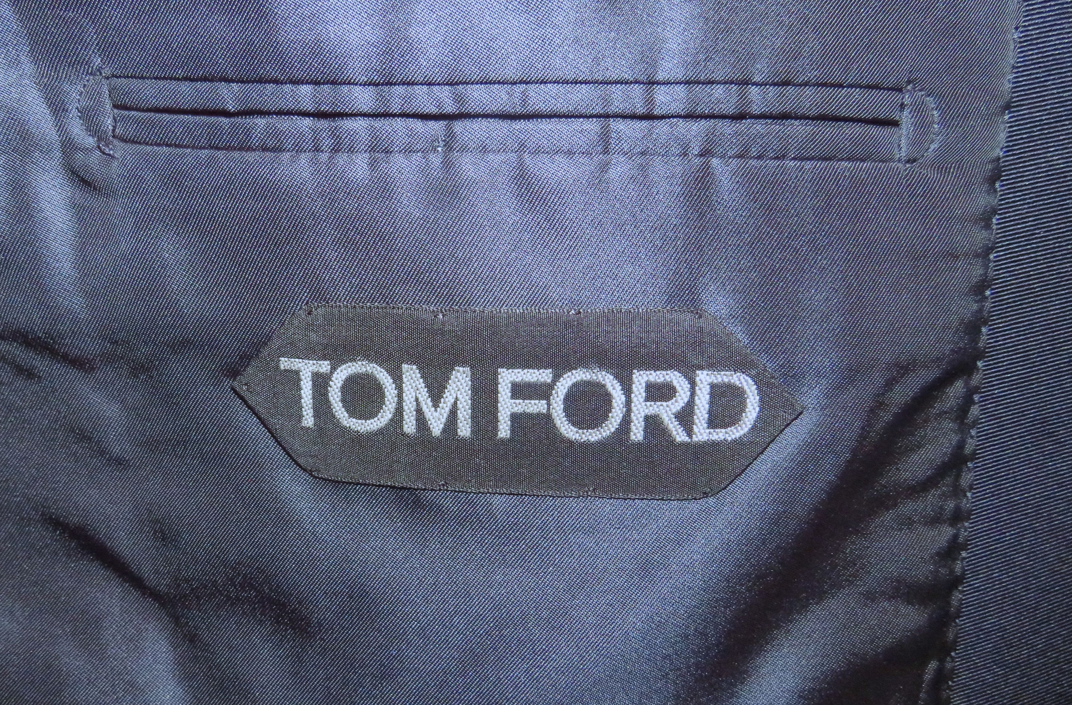 Tom Ford Base A Windsor Blue Paisley Silk Blend Dinner Jacket 46L NWT Size 46L - 13 Thumbnail