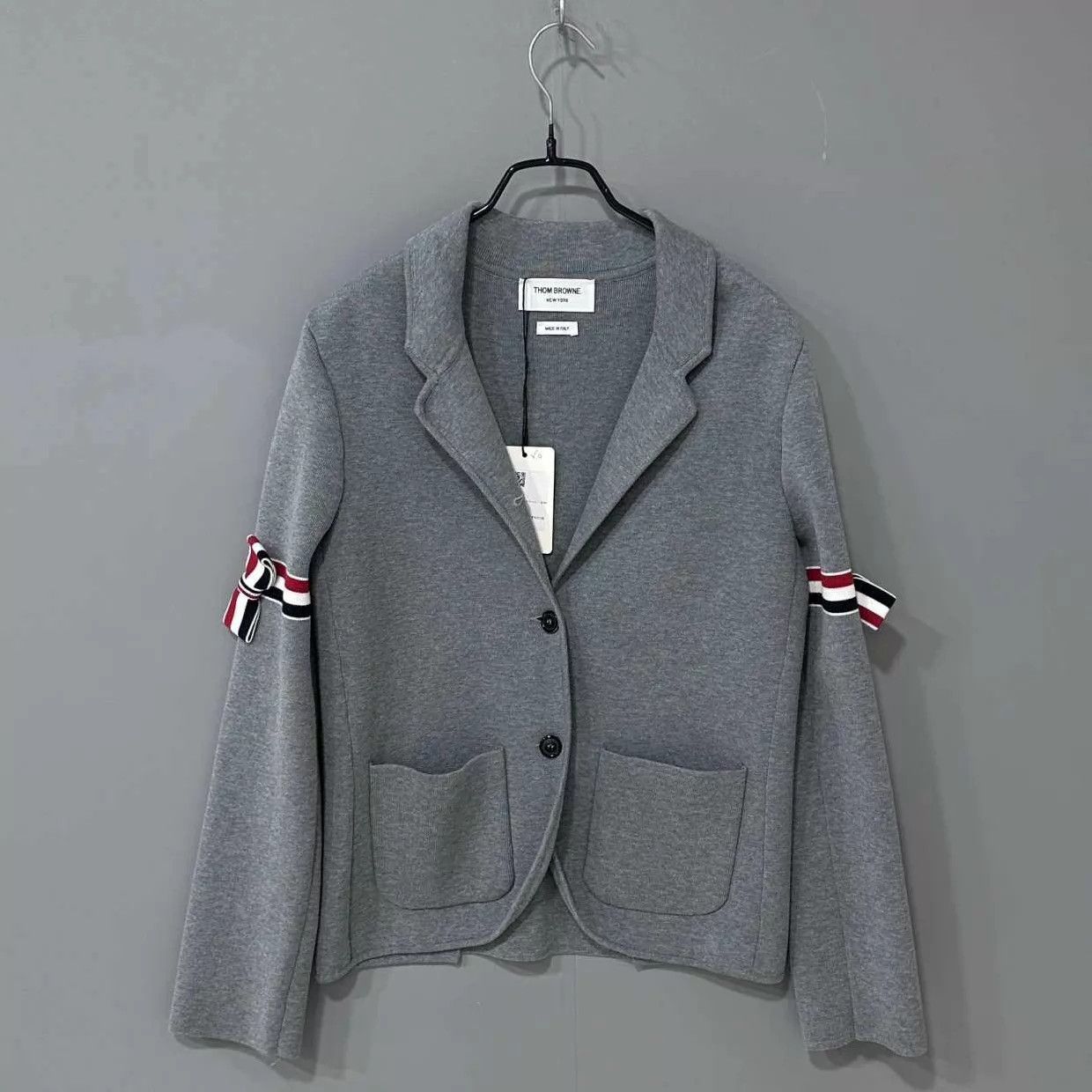 Thom Browne Thom Browne Grey Jacquard Stripe Armband Jkt 40 Size S / US 4 / IT 40 - 1 Thumbnail