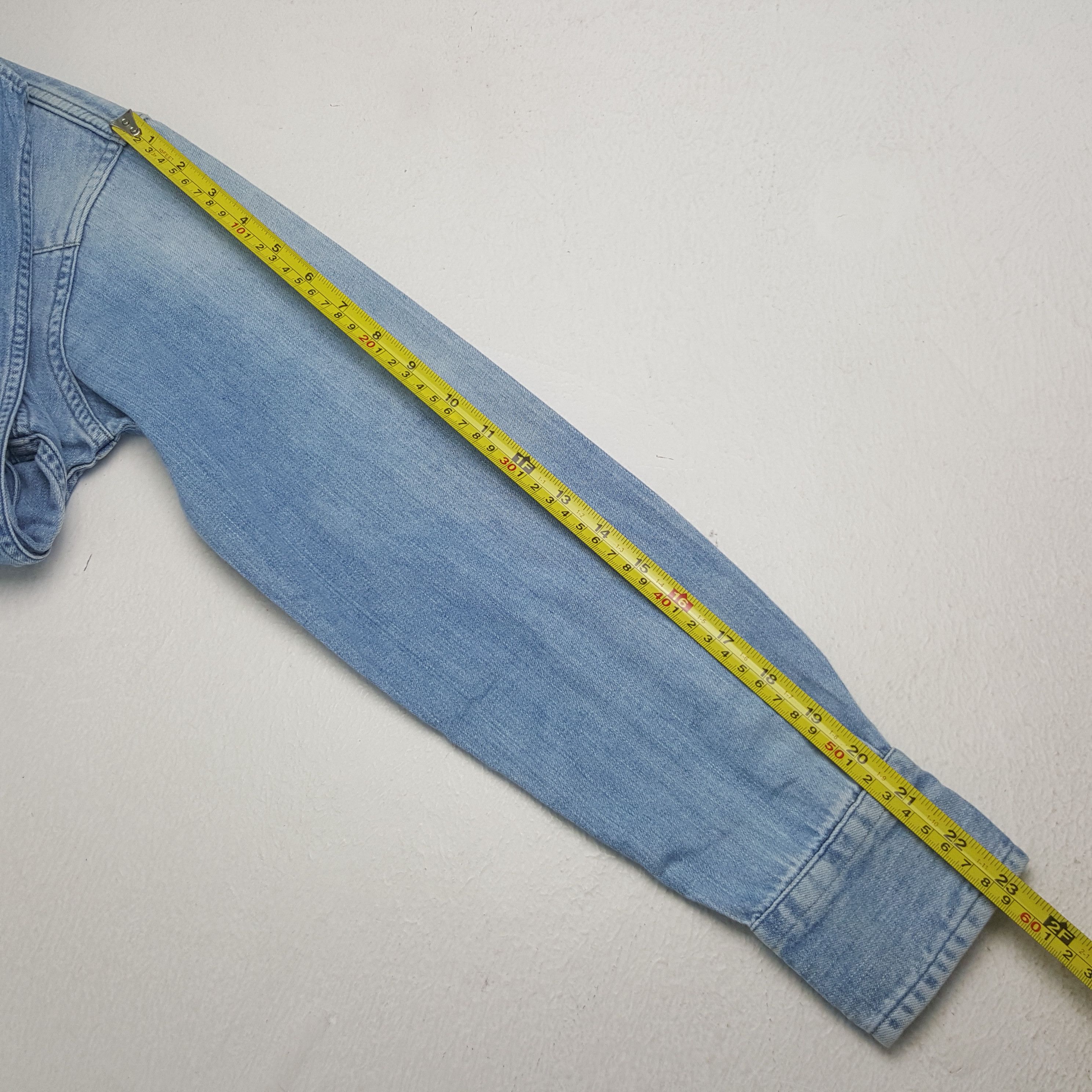 Blue Blue Japan Vintage Blue Blue Japanese Denim Button Up Shirt Size US XS / EU 42 / 0 - 6 Thumbnail