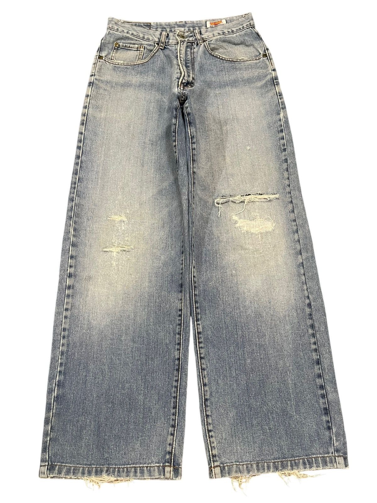 Vintage 90s Big John Blue Wash Distressed Baggy Jeans