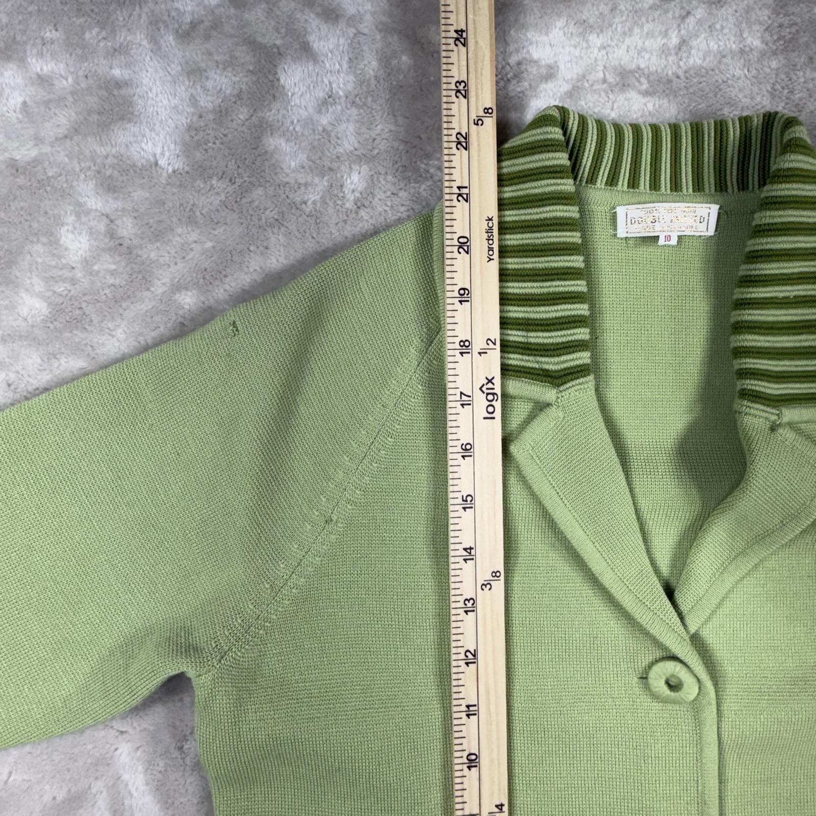 Unknown London Cardigan Women's 10 Mint Green Pure Wool Double Knitted Size L / US 10 / IT 46 - 6 Thumbnail