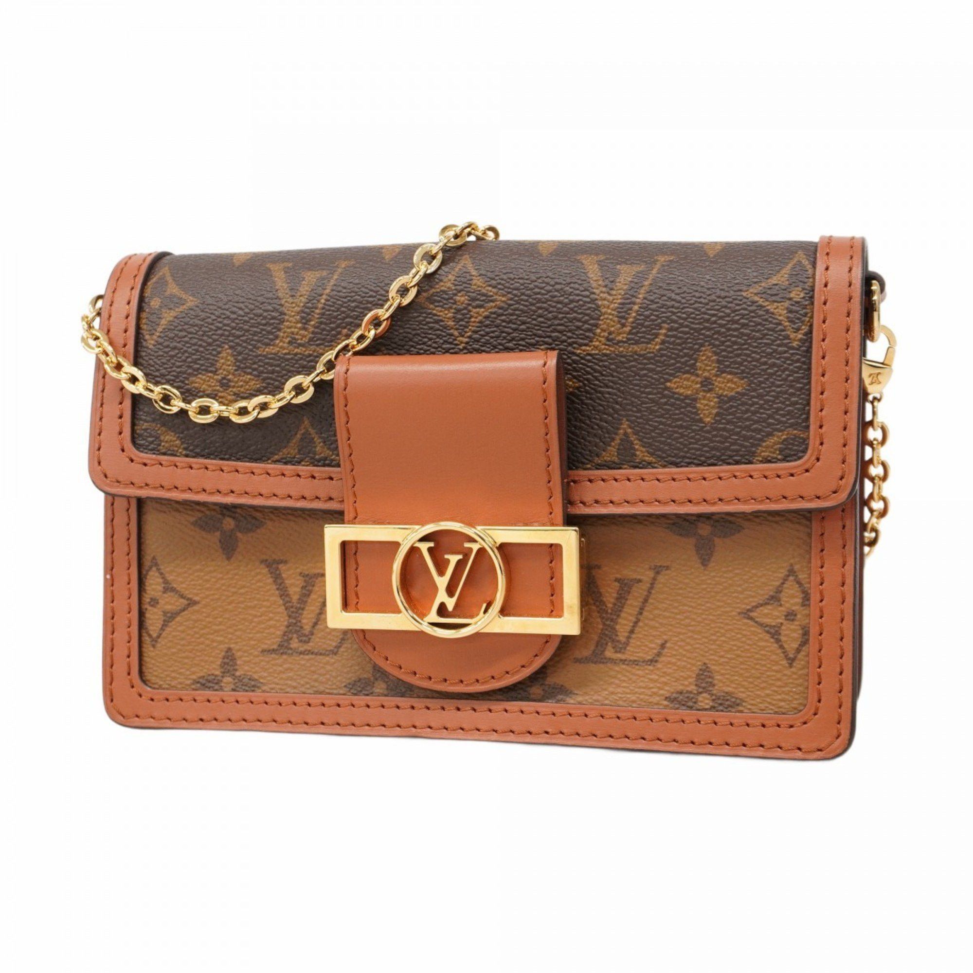 Louis Vuitton Shoulder Bag Monogram Reverse Portefeuille Dauphine M68746 Brown Ladies, Women's
