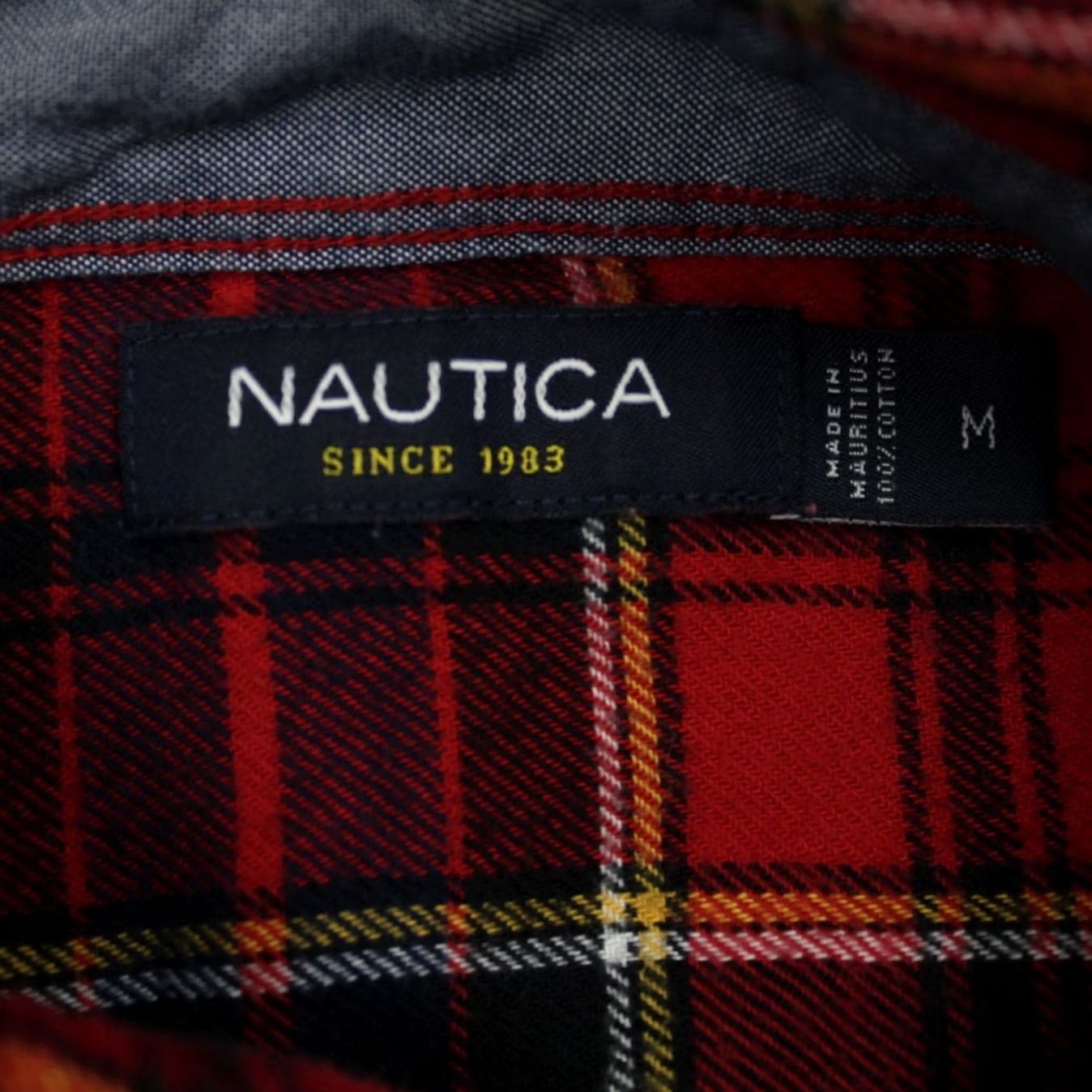 Nautica Nautica Mens Medium Red/Blue Plaid Flannel 100% Cotton Long Sleeve Button Size US M / EU 48-50 / 2 - 7 Thumbnail