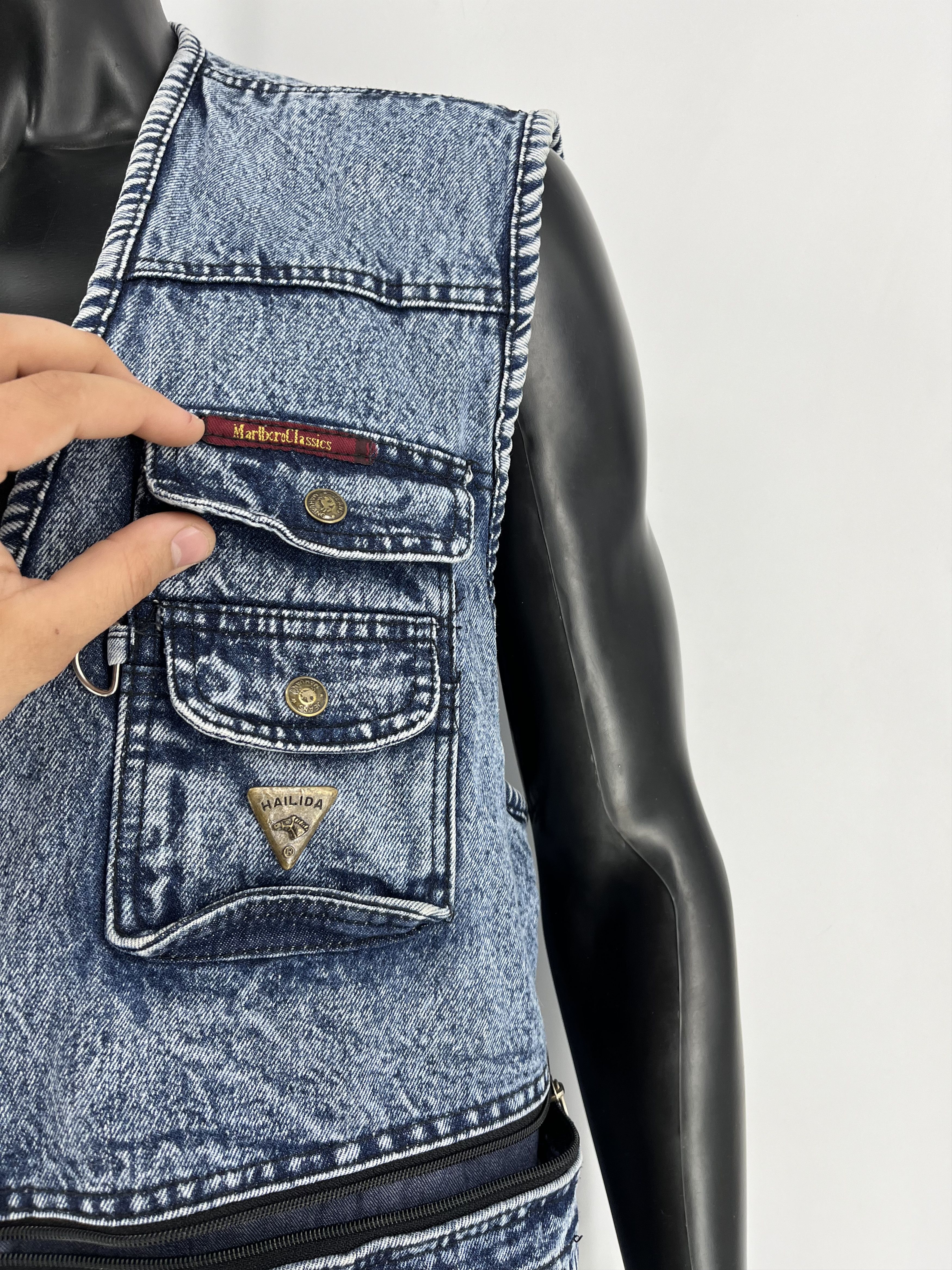Other Marlboro Classics Vintage Washed Multi-Pocket Denim Vest Size US M / EU 48-50 / 2 - 7 Thumbnail