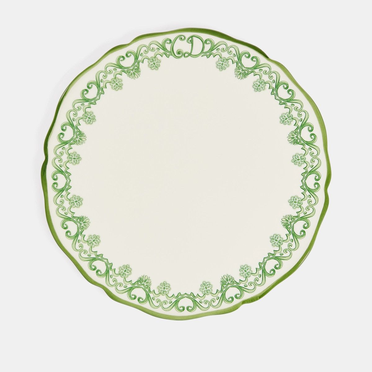 Dior o1bcso1str0225 Size:OS/ Decorative Plate in Ivory/Green Size ONE SIZE - 1 Thumbnail