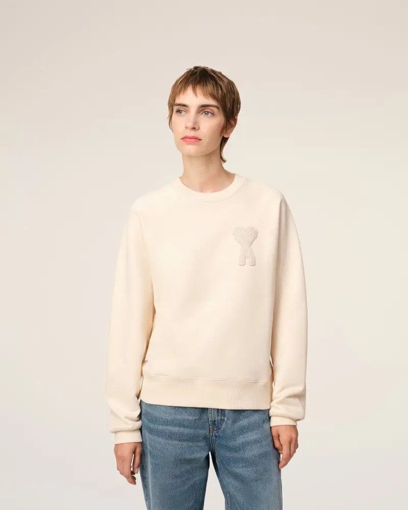AMI AMI Paris Ami de Coeur Patch Sweatshirt Beige Size M Size US M / EU 48-50 / 2 - 3 Thumbnail