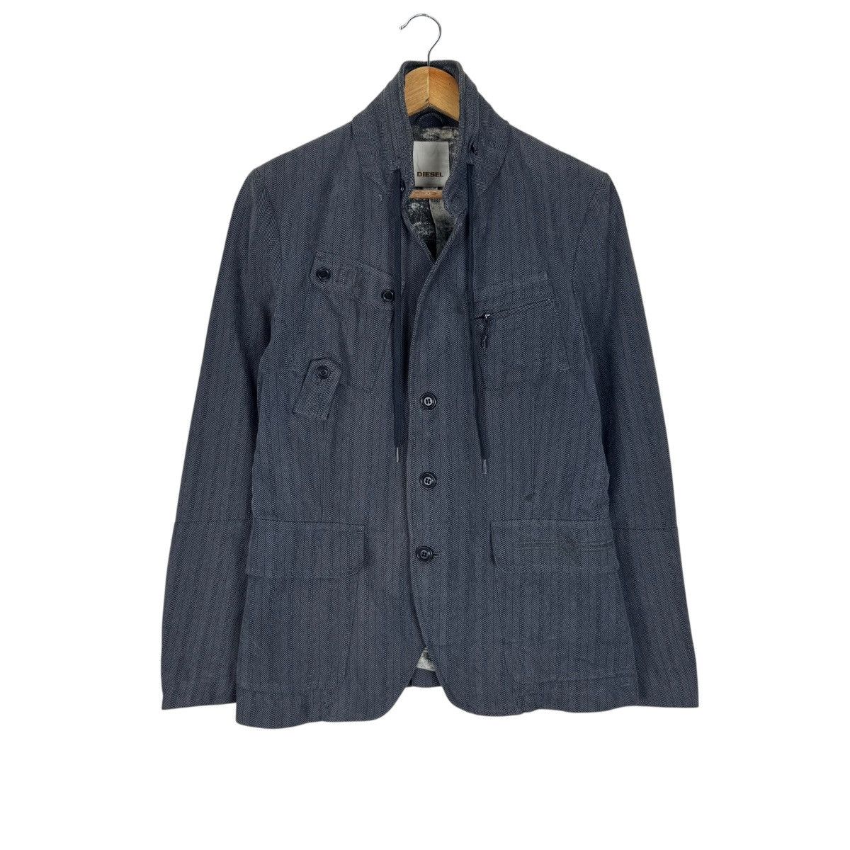 Diesel 🌟DIESEL HERRINGBONE FIELD HOODIE JACKET Size US M / EU 48-50 / 2 - 2 Thumbnail