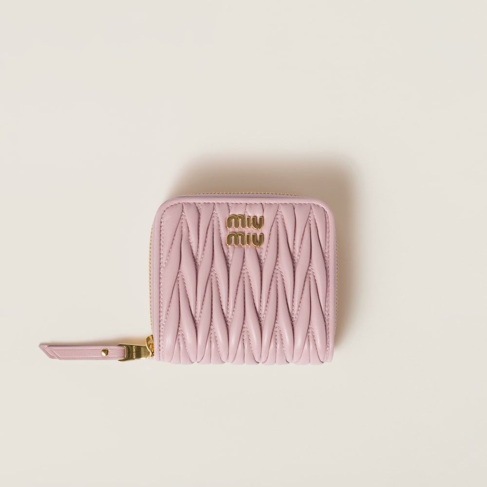 Miu Miu o1B3y1r0526 Size: OS / Small Matelasse Nappa Leather Wallet Size ONE SIZE - 1 Preview