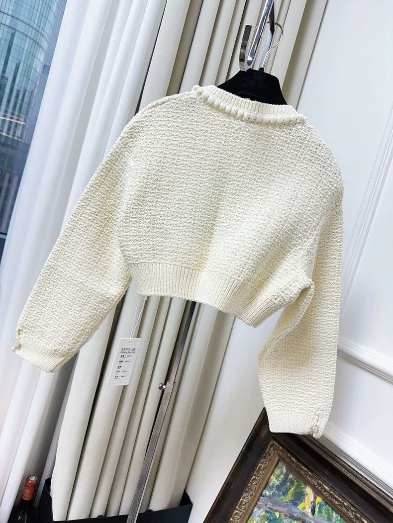 Chanel Chanel 22S Cream High-Waist Knit Cardigan Size M / US 6-8 / IT 42-44 - 2 Thumbnail