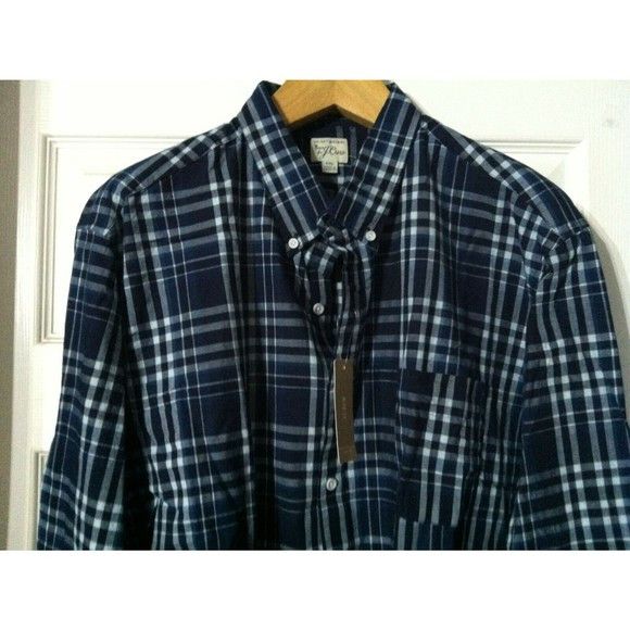 J.Crew J.CREW MENS NEW BLUE 100%COTTON PLAID CASUAL SHIRT SIZE: XXL Size US XXL / EU 58 / 5 - 2 Thumbnail