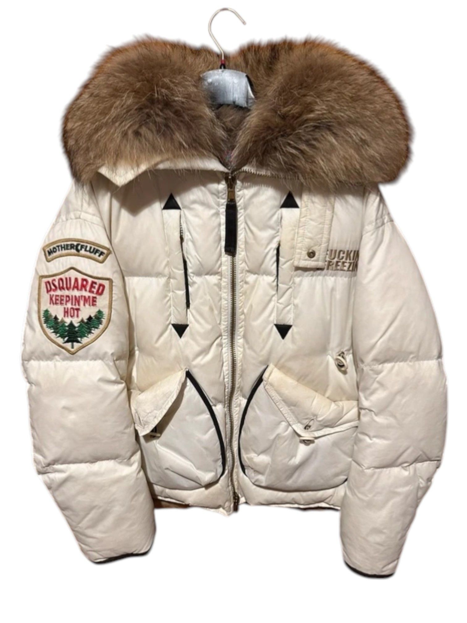 Dsquared2 Dsquared² “Fuckin' Freezing” Puffer Jacket w/ Fur Hood Size S / US 4 / IT 40 - 1 Thumbnail