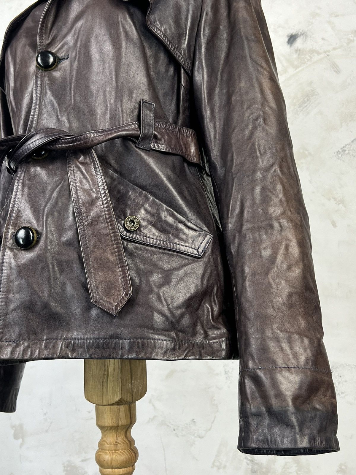 Diesel Vintage Diesel Leather Belted Jacket Size M - L Size L / US 10 / IT 46 - 4 Thumbnail
