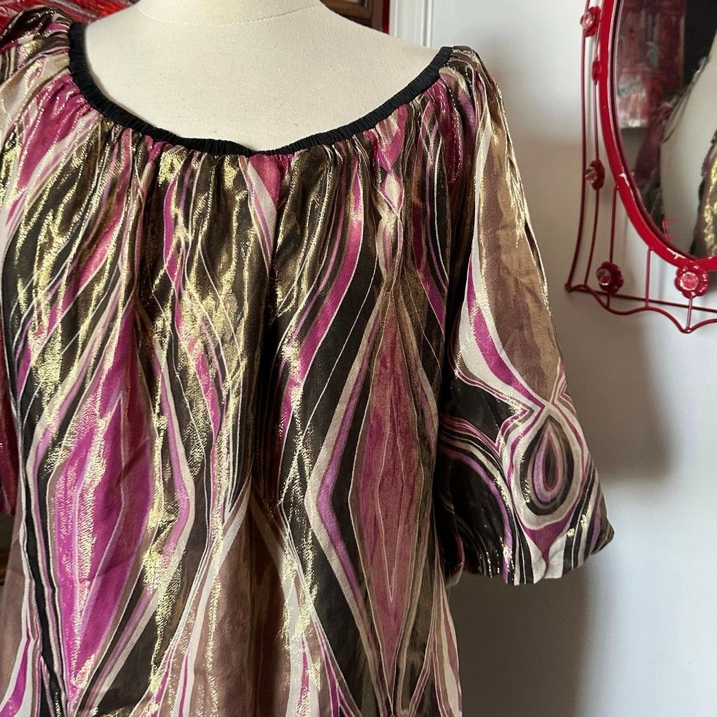 Bebe bebe 70s style good pink black puff dress, cutout back Size L / US 10 / IT 46 - 2 Thumbnail