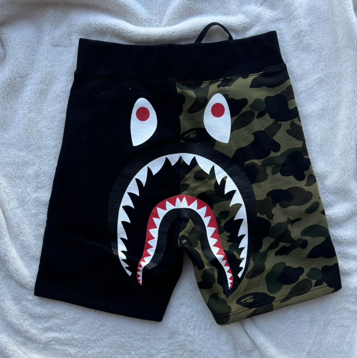 Bape Camo Split Back Shark Sweat Shorts