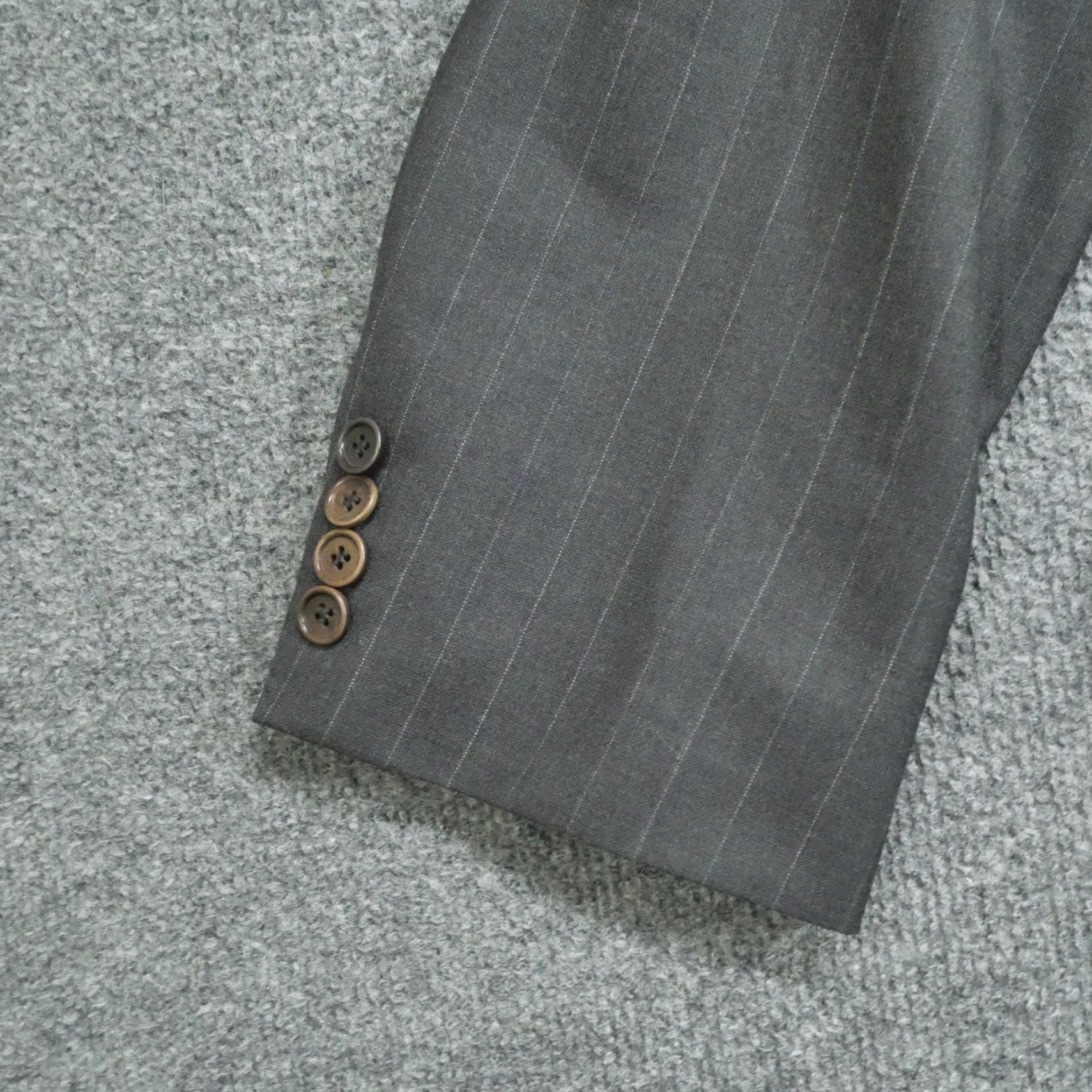 Brooks Brothers Brooks Brothers Blazer Jacket Mens 48L Grey Striped Single-Breasted 2 Button Big & Tall Size 48R - 4 Thumbnail