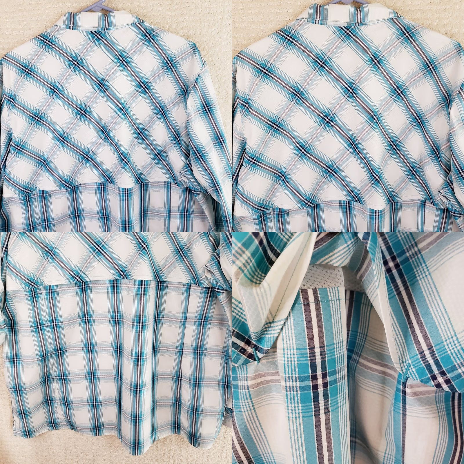 Vintage World Wide Sportsman Shirt Womens XXL Blue Plaid Nylon Roll Tab Sleeve Button-Up Size XXL / US 16-18 / IT 52-54 - 9 Thumbnail