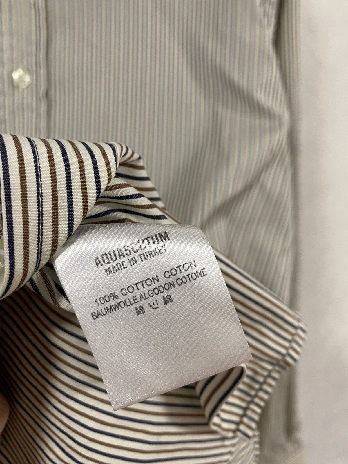 Aquascutum Aquascutum Stripe Clun Check Pattern Button Shirt Size: 16 Size US M / EU 48-50 / 2 - 6 Thumbnail