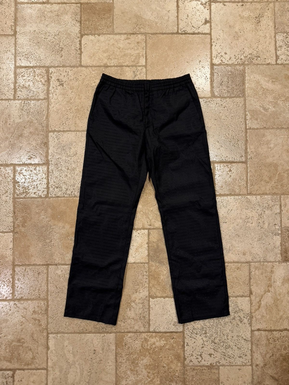Prada Prada Re-Nylon Tonal Logo Print Monogram Black Track Pants Size US 36 / EU 52 - 2 Thumbnail