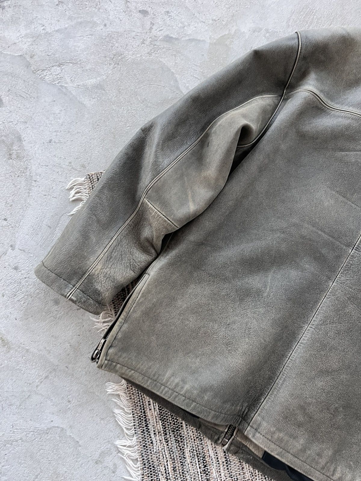 Genuine Leather Vintage Green-Grey Leather Coach Bomber Jacket Avantgarde Size XL / US 12-14 / IT 48-50 - 12 Thumbnail