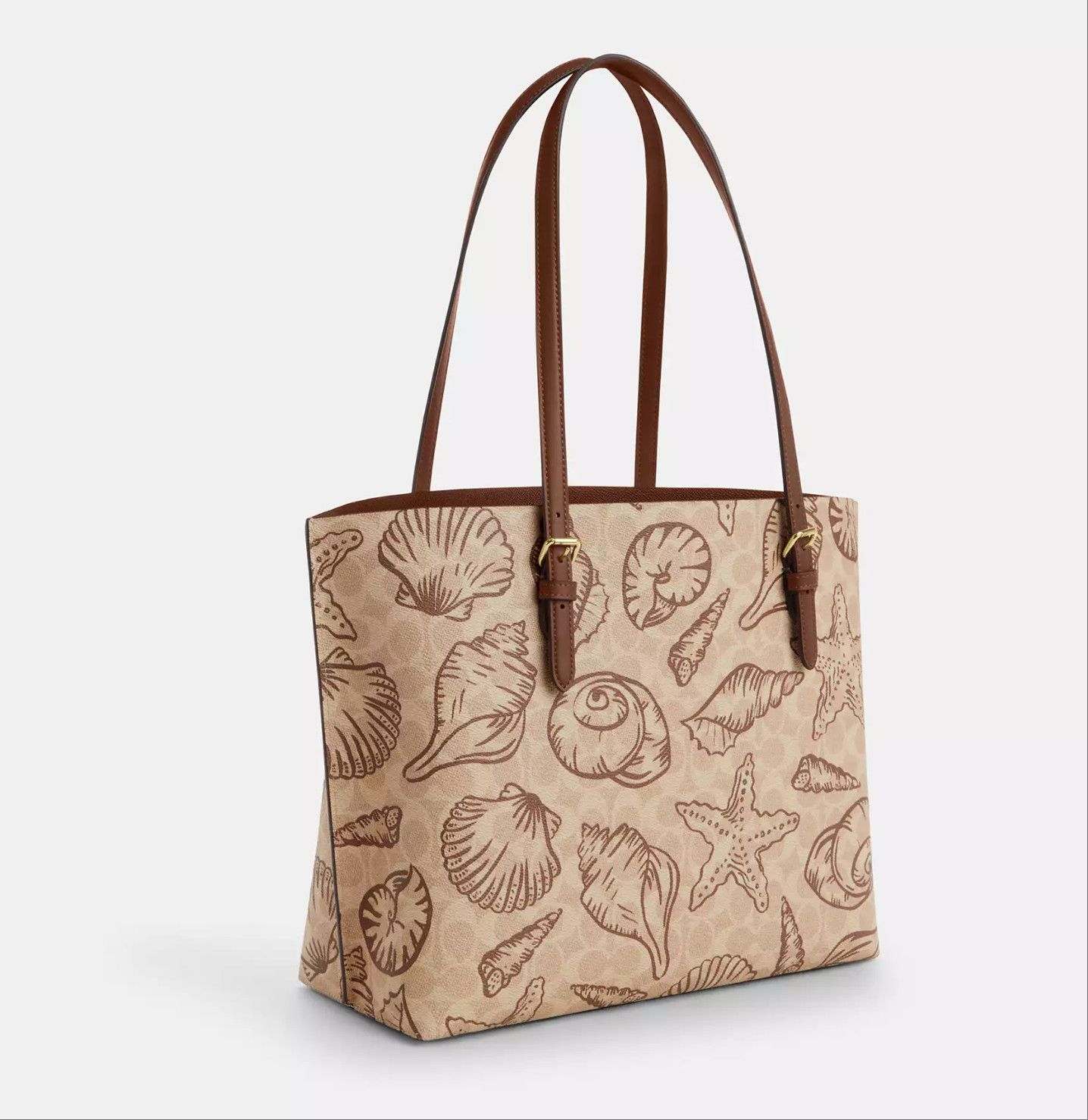 Coach Mollie Tote Bag In Signature Canvas With Shell Print CBH64 Size ONE SIZE - 11 Thumbnail
