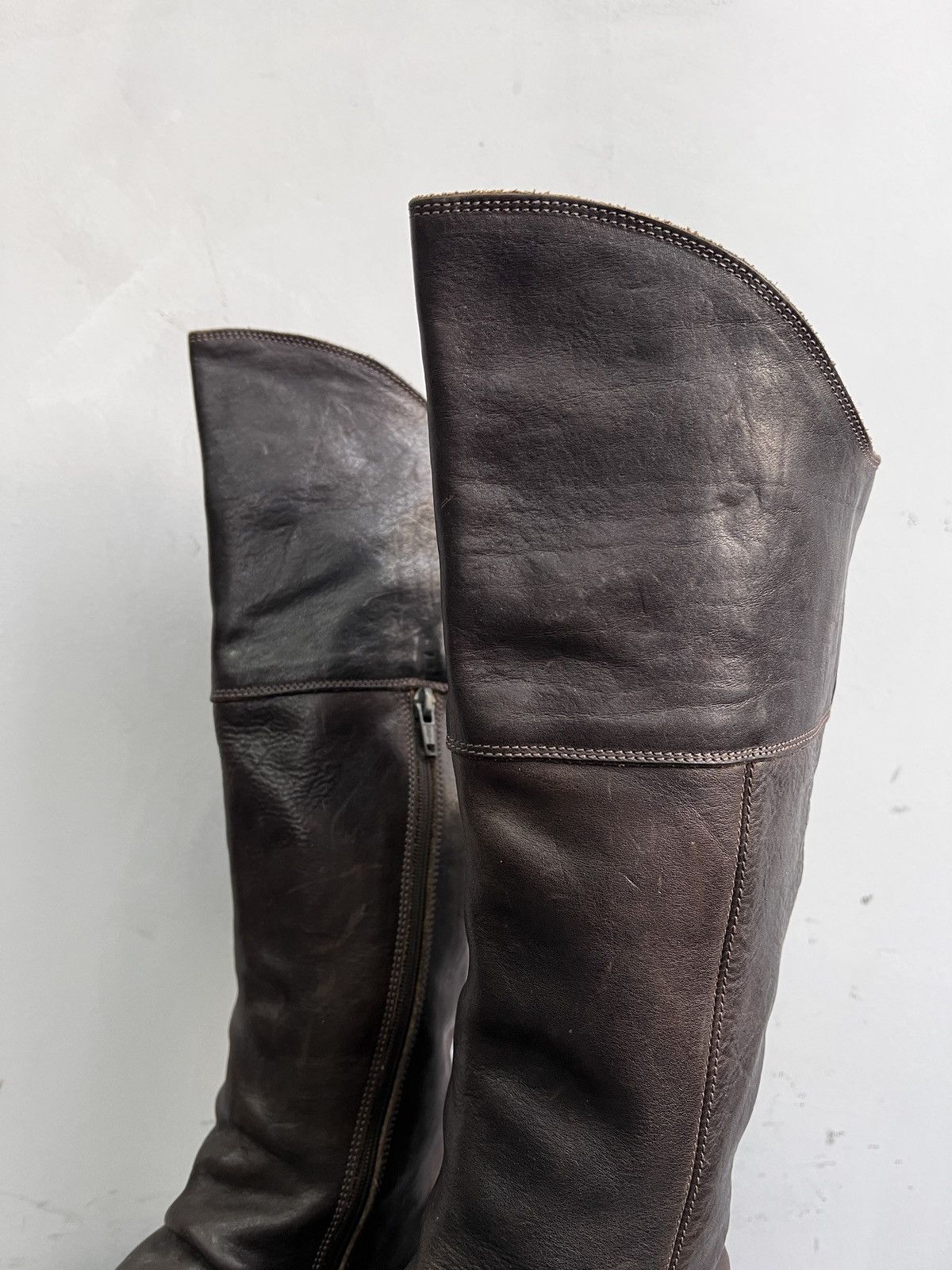 A.S.98 High long leather boots front zip Guidi style boots y2k Size US 8.5 / IT 38.5 - 5 Thumbnail
