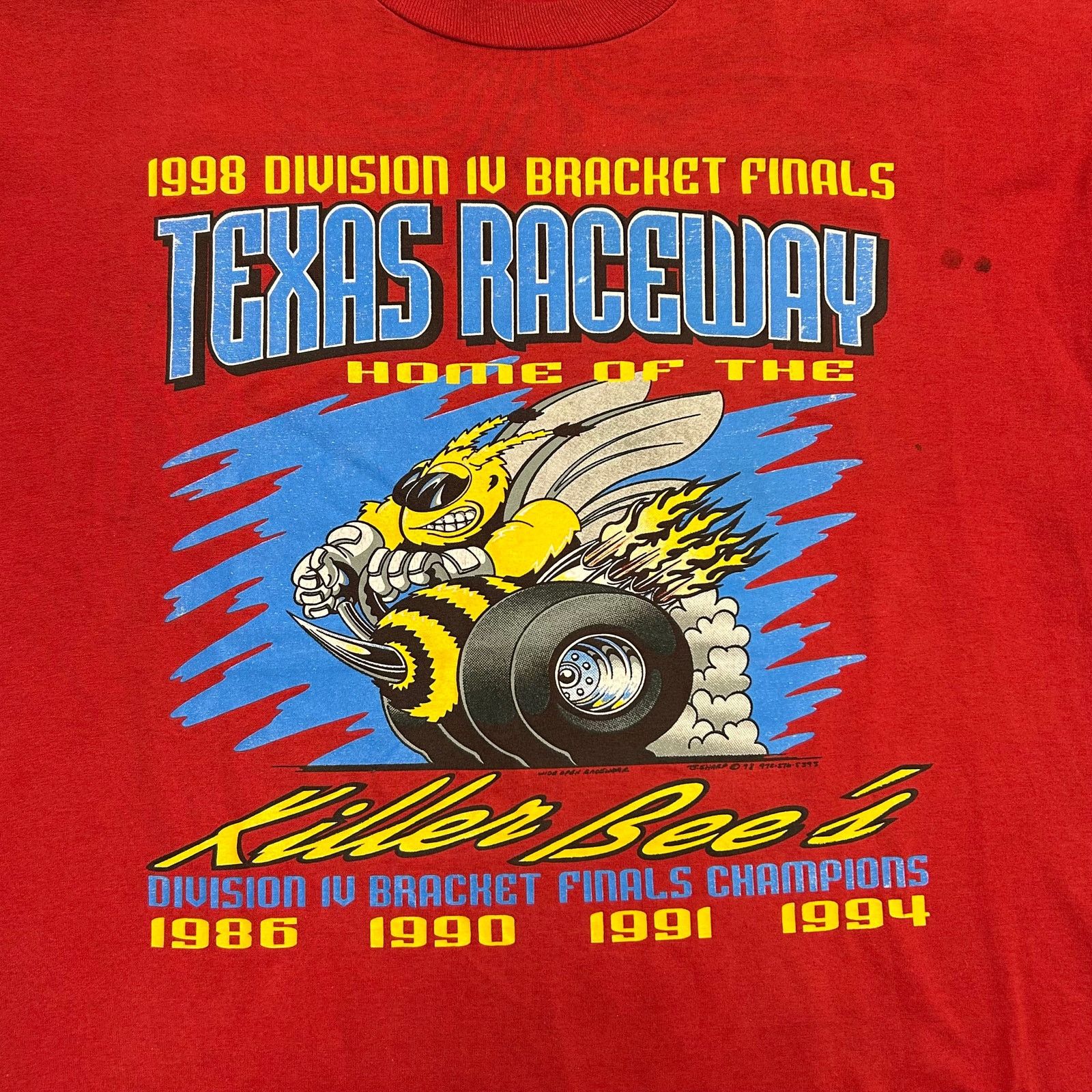 NASCAR 1998 Texas Raceway Division IV Finals Killer Bee 1 Tee XL Size US XL / EU 56 / 4 - 2 Thumbnail