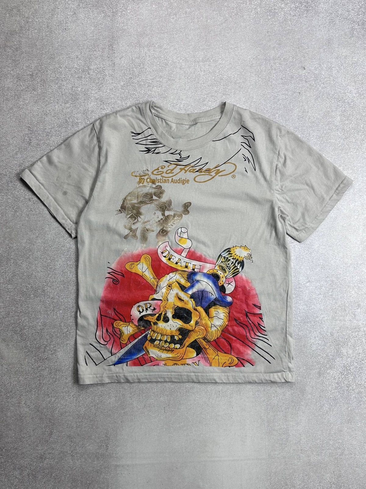 Ed Hardy Vintage 90s Ed Hardy Y2K Skull T-shirt M Size US L / EU 52-54 / 3 - 1 Thumbnail