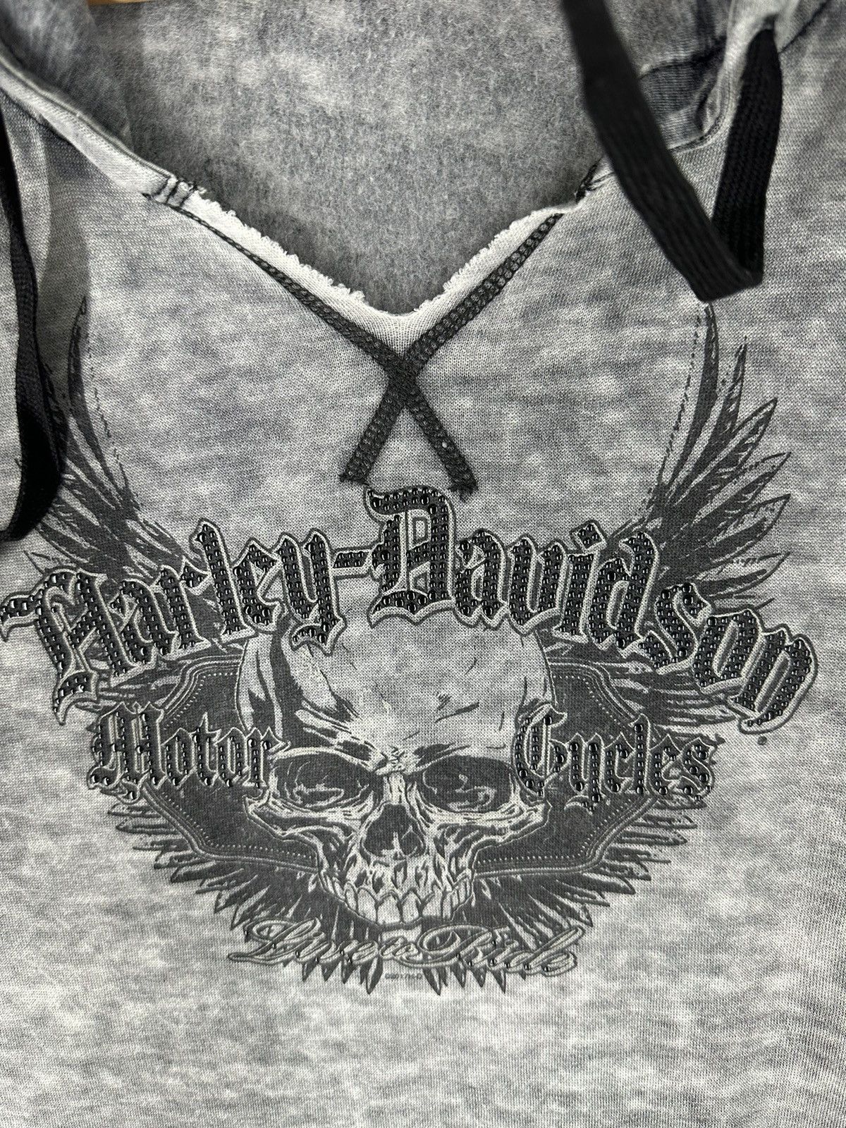 Harley Davidson × Vintage Vtg Harley-Davidson Print Skull Hoodie Sweatshirt Size US M / EU 48-50 / 2 - 4 Thumbnail